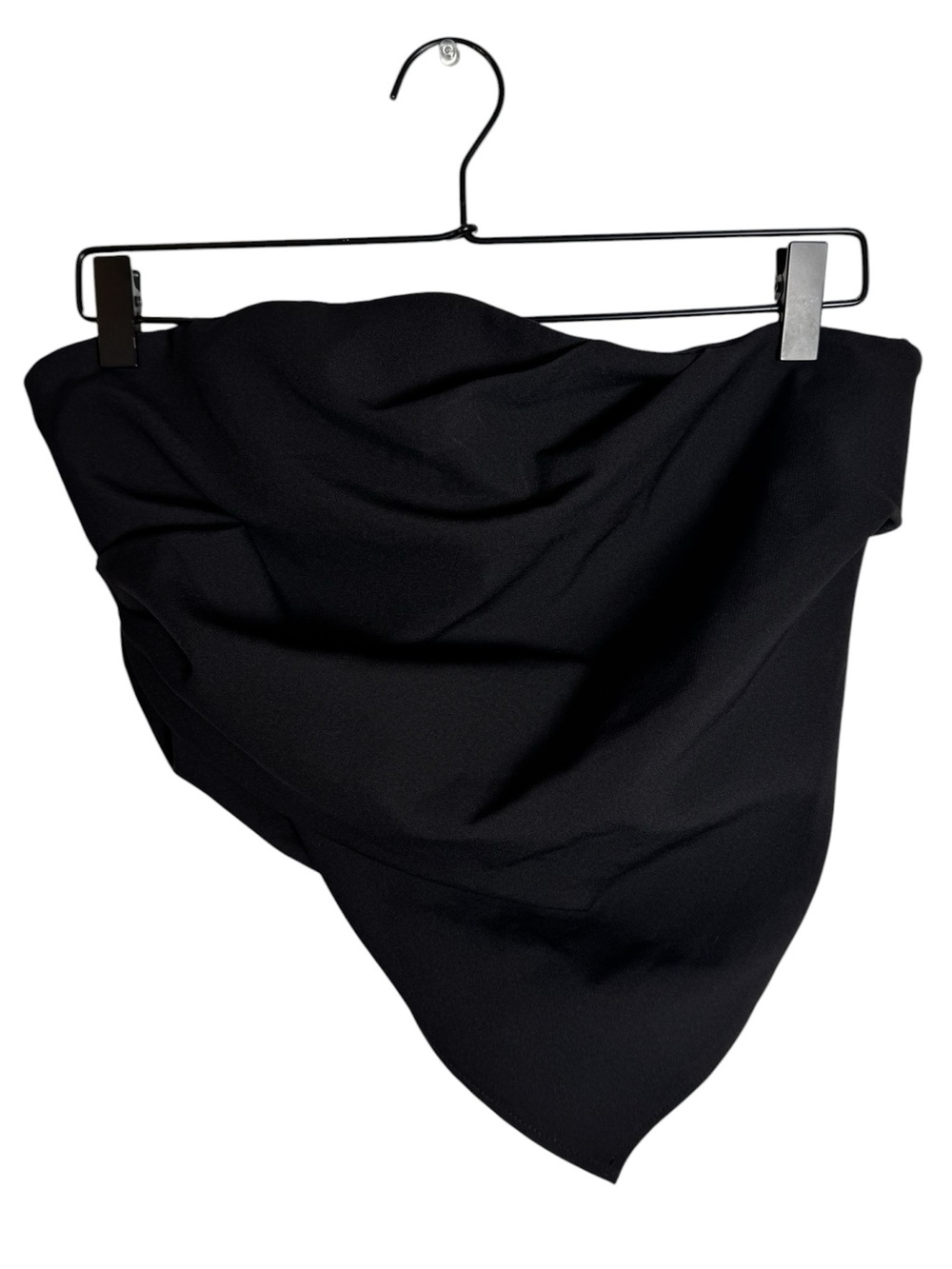 Zara Black Asymmetrical Strapless Bandeau Top Handkerchief Hem